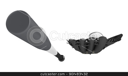Baseball bat and glove Baseball bat and glove stock photo, Baseball bat and glove isolated on white background by Nmorozova