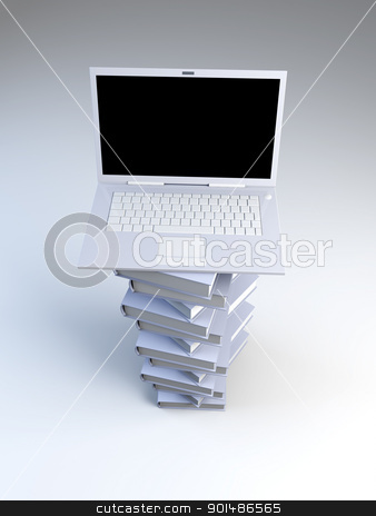 To use this stock image in your creative project, please select the size you need over to the right and click the "Add to Cart" button.
Your downloaded image will come with the Cutcaster watermark removed so don’t worry about the watermark you see on this page. Digital Books stock photo, A Laptop with books. 3D rendered illustration. by Michael Osterrieder