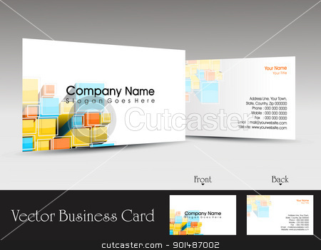 To use this stock image in your creative project, please select the size you need over to the right and click the "Add to Cart" button.
Your downloaded image will come with the Cutcaster watermark removed so don’t worry about the watermark you see on this page. vector professional business card stock vector clipart, colorful abstract creative design concept business card by Abdul Qaiyoom