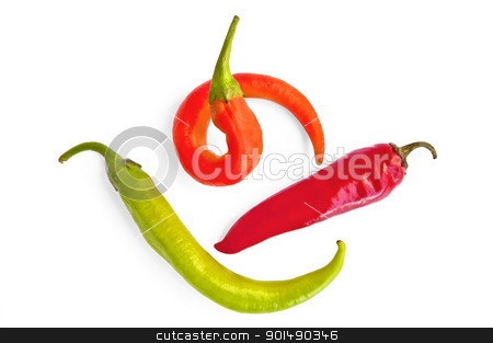 To use this stock image in your creative project, please select the size you need over to the right and click the "Add to Cart" button.
Your downloaded image will come with the Cutcaster watermark removed so don’t worry about the watermark you see on this page. Three colorful hot peppers stock photo, Three sharp red pepper, green and orange colors isolated on white background by rezkrr