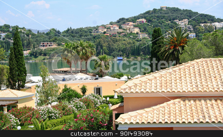 Greece. Corfu. Hotel on the beach Greece. Corfu. Hotel on the beach stock photo, Greece. Corfu island. Hotel on the beach by Morozova Oxana