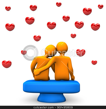To use this stock image in your creative project, please select the size you need over to the right and click the "Add to Cart" button.
Your downloaded image will come with the Cutcaster watermark removed so don’t worry about the watermark you see on this page. Love stock photo, Two orange toons in love with red hearts. by Alexander Limbach