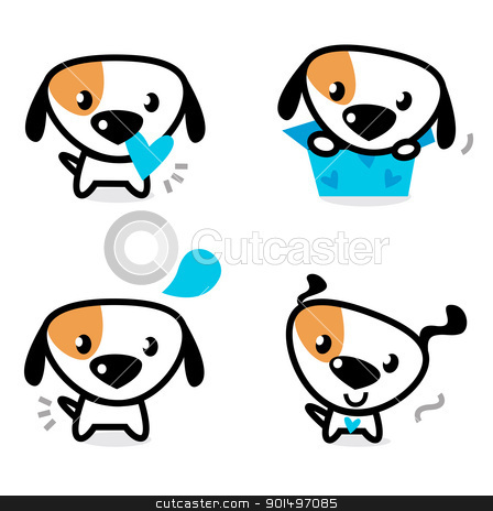 To use this stock image in your creative project, please select the size you need over to the right and click the "Add to Cart" button.
Your downloaded image will come with the Cutcaster watermark removed so don’t worry about the watermark you see on this page. Cute blue valentine dogs set isolated on white stock vector clipart, Cute dog collection - little dogs with pink hearts. Vector Illustration.
by Jana Guothova