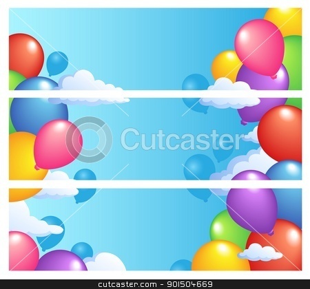 Banners with balloons 1 Banners with balloons 1 stock vector clipart, Banners with balloons 1 - vector illustration. by Klara Viskova