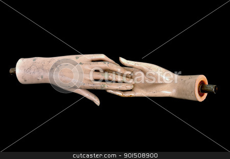Doll hands weathered plastic mannequin doll hands weathered plastic mannequin stock photo, Weathered detached hands of plastic mannequin doll. by sirylok