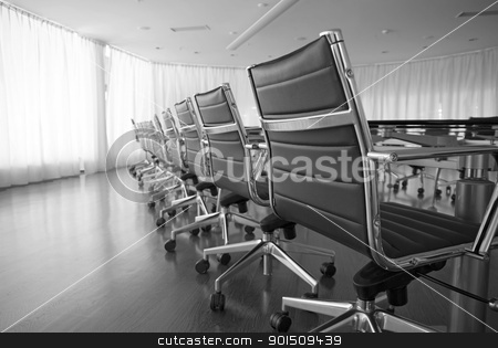 To use this stock image in your creative project, please select the size you need over to the right and click the "Add to Cart" button.
Your downloaded image will come with the Cutcaster watermark removed so don’t worry about the watermark you see on this page. Conference Room stock photo, board room, office, work place, conference, chairs, table by Adam Radosavljevic
