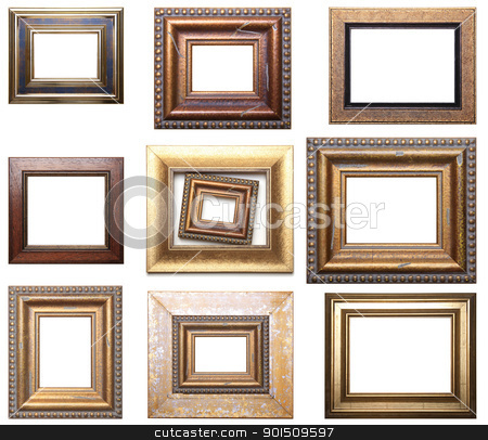 Group Of Picture Frames Group Of Picture Frames stock photo, Group Of Pictures Frames Isolated On White Background, Design Element by Adam Radosavljevic