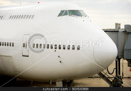 Plane in airport Plane in airport stock photo, Air travel - A parked plane in an airport by Lars Christensen