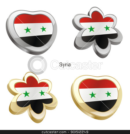 Syria flag in heart and flower shape syria flag in heart and flower shape stock vector clipart, fully editable vector illustration of syria flag in heart and flower shape by pilgrim.artworks