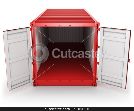 To use this stock image in your creative project, please select the size you need over to the right and click the "Add to Cart" button.
Your downloaded image will come with the Cutcaster watermark removed so don’t worry about the watermark you see on this page. Opened red freight container isolated, front view stock photo, Opened red freight container isolated on white background, front view by Zelfit