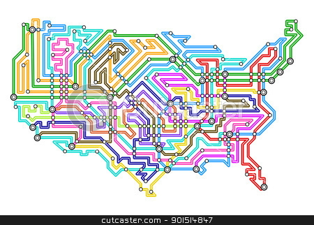 To use this stock image in your creative project, please select the size you need over to the right and click the "Add to Cart" button.
Your downloaded image will come with the Cutcaster watermark removed so don’t worry about the watermark you see on this page. USA underground stock vector clipart, Editable vector illustrated map of the USA by Robert Adrian Hillman