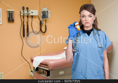 To use this stock image in your creative project, please select the size you need over to the right and click the "Add to Cart" button.
Your downloaded image will come with the Cutcaster watermark removed so don’t worry about the watermark you see on this page. Doctor stock photo, A beautiful young female doctor on her rounds holding a pill bottle of prescription medication by Robert Byron