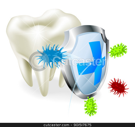 To use this stock image in your creative project, please select the size you need over to the right and click the "Add to Cart" button.
Your downloaded image will come with the Cutcaster watermark removed so don’t worry about the watermark you see on this page. Tooth and shield concept stock vector clipart, A tooth being protected from decay or bacteria by a shield by Christos Georghiou