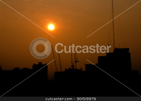 To use this stock image in your creative project, please select the size you need over to the right and click the "Add to Cart" button.
Your downloaded image will come with the Cutcaster watermark removed so don’t worry about the watermark you see on this page. Construction at sunrise silhouette stock photo, City under construction at sunrise silhouette by stoonn