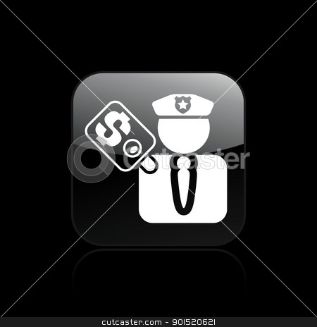 To use this stock image in your creative project, please select the size you need over to the right and click the "Add to Cart" button.
Your downloaded image will come with the Cutcaster watermark removed so don’t worry about the watermark you see on this page. Vector illustration stock vector clipart, Vector illustration of corrupt policeman single isolated icon by Myvector