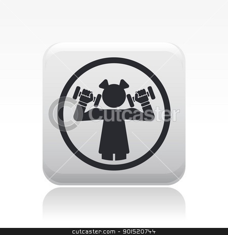 To use this stock image in your creative project, please select the size you need over to the right and click the "Add to Cart" button.
Your downloaded image will come with the Cutcaster watermark removed so don’t worry about the watermark you see on this page. Vector illustration stock vector clipart, Vector illustration of single isolated girl gym icon by Myvector