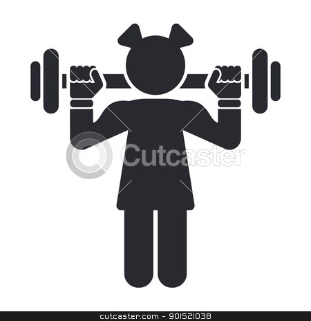 Vector illustration Vector illustration stock vector clipart, Vector illustration of single isolated female gym icon by Myvector