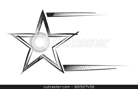 Star on sketch Star on sketch stock vector clipart, Sketch of star and peace of frame isolated on white by oxygen64