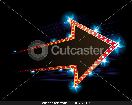 To use this stock image in your creative project, please select the size you need over to the right and click the "Add to Cart" button.
Your downloaded image will come with the Cutcaster watermark removed so don’t worry about the watermark you see on this page. Poster with arrow stock vector clipart, Arrow shape neon with star in background by Oxygen64