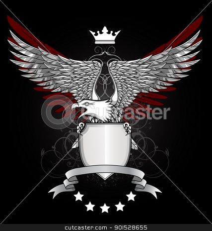 To use this stock image in your creative project, please select the size you need over to the right and click the "Add to Cart" button.
Your downloaded image will come with the Cutcaster watermark removed so don’t worry about the watermark you see on this page. Eagle Shield stock vector clipart, Vector illustration OF Eagle Shield by Surya Zaidan