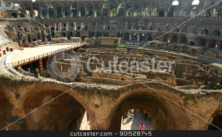 Interior of the Colosseum in Rome Interior of the Colosseum in Rome stock photo, An interior view of the historic Colosseum in Rome by Samuel Jolly