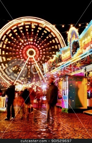 Ferris wheel at the fun fair ferris wheel at the fun fair stock photo, ferris wheel at the fun fair by FranziskaKrause