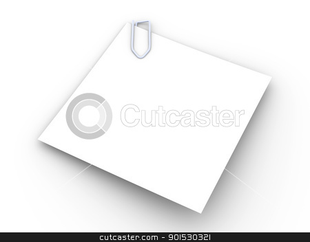 Clipped Paper Note Clipped Paper Note stock photo, 3D rendered Illustration. Isolated on white. by Michael Osterrieder