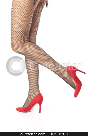 Woman legs in fishnet stocking Woman legs in fishnet stocking stock photo, Sexy Woman legs in fishnet stocking posing by Adam Radosavljevic
