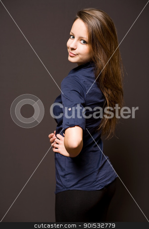 To use this stock image in your creative project, please select the size you need over to the right and click the "Add to Cart" button.
Your downloaded image will come with the Cutcaster watermark removed so don’t worry about the watermark you see on this page. Cute young brunette stock photo, Strong character portait of beautiful young brunette woman. by exvivo