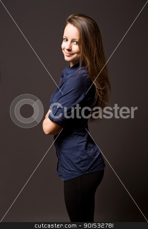 Cute young brunette Cute young brunette stock photo, Strong character portait of beautiful young brunette woman. by exvivo