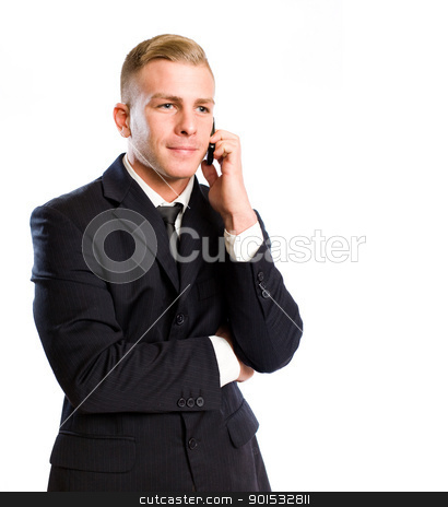 To use this stock image in your creative project, please select the size you need over to the right and click the "Add to Cart" button.
Your downloaded image will come with the Cutcaster watermark removed so don’t worry about the watermark you see on this page. Busy on the phone. stock photo, Portrait of a handsome young businesman being busy on the phone. by exvivo