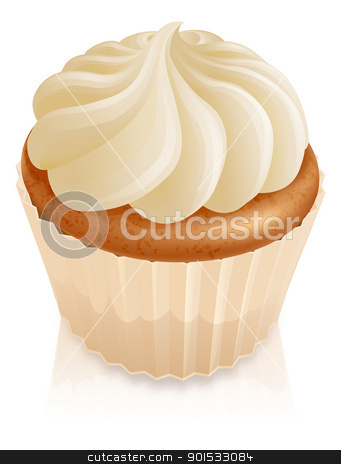 To use this stock image in your creative project, please select the size you need over to the right and click the "Add to Cart" button.
Your downloaded image will come with the Cutcaster watermark removed so don’t worry about the watermark you see on this page. Fairy cake cupcake stock vector clipart, Illustration of fairy cake cupcake with white butter cream icing on top by Christos Georghiou