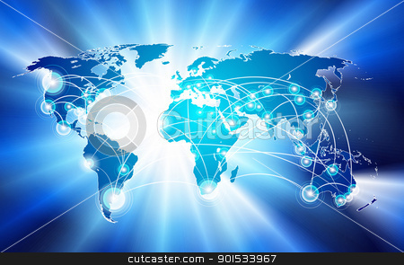 To use this stock image in your creative project, please select the size you need over to the right and click the "Add to Cart" button.
Your downloaded image will come with the Cutcaster watermark removed so don’t worry about the watermark you see on this page. global network connection concept stock vector clipart, Vector global network connection concept. Can be used as travel, communication or network concept. by Liviu Peicu
