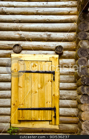 Old log house background new wooden door of board Old log house background new wooden door of board stock photo, Old log house background and new wooden door of board set. by sauletas