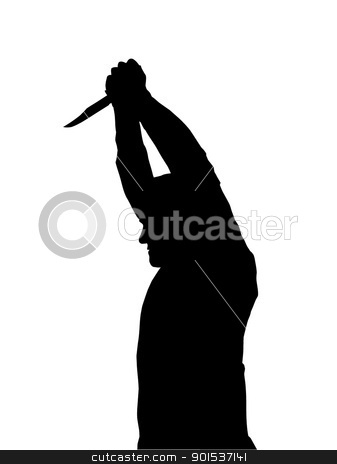 To use this stock image in your creative project, please select the size you need over to the right and click the "Add to Cart" button.
Your downloaded image will come with the Cutcaster watermark removed so don’t worry about the watermark you see on this page. Silhouette of man Stabbing Victim stock vector clipart, Horror Silhouette of Man with Knife Stabbing Victim by Snap2Art