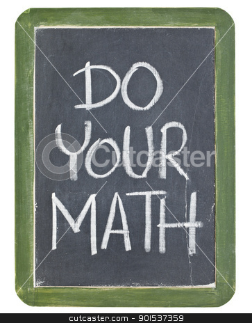 To use this stock image in your creative project, please select the size you need over to the right and click the "Add to Cart" button.
Your downloaded image will come with the Cutcaster watermark removed so don’t worry about the watermark you see on this page. Do your math stock photo, Do your math phrase - white chalk handwriting on a grunge retro slate blackboard by Marek Uliasz