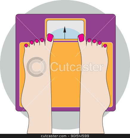 To use this stock image in your creative project, please select the size you need over to the right and click the "Add to Cart" button.
Your downloaded image will come with the Cutcaster watermark removed so don’t worry about the watermark you see on this page. Feet on Scale stock vector clipart, An image of a lady's manicured feet, while standing on a very colorful weigh scale. by Maria Bell