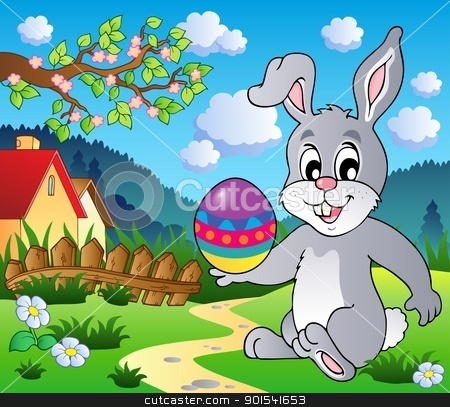 To use this stock image in your creative project, please select the size you need over to the right and click the "Add to Cart" button.
Your downloaded image will come with the Cutcaster watermark removed so don’t worry about the watermark you see on this page. Easter bunny theme image 4 stock vector clipart, Easter bunny theme image 4 - vector illustration. by Klara Viskova