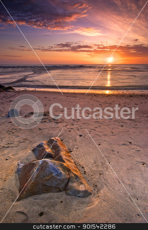 Sunset in Esposende Sunset in Esposende stock photo, Sunset on Atlantic beach in Esposende Village, Forte de Sao Joao Baptista, Minho, Portugal by Rafal Stachura