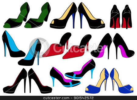 To use this stock image in your creative project, please select the size you need over to the right and click the "Add to Cart" button.
Your downloaded image will come with the Cutcaster watermark removed so don’t worry about the watermark you see on this page. Illustration of different shoes stock vector clipart, Illustration of different shoes isolated on white by Ioana Martalogu