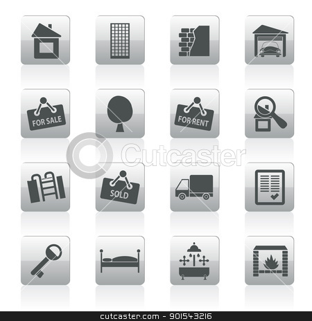 Real Estate icons Real Estate icons stock vector clipart, Real Estate icons - Vector Icon Set by Stoyan Haytov
