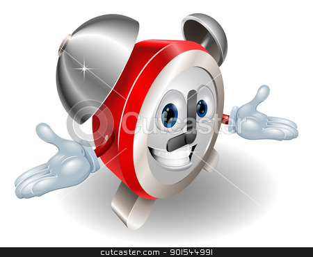 Clock character clock character stock vector clipart, Alarm clock character illustration by Christos Georghiou