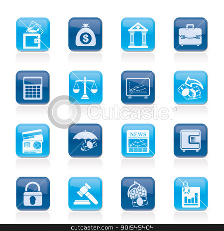 Business, finance and bank icons Business, finance and bank icons stock vector clipart, Business, finance and bank icons - vector icon set by Stoyan Haytov