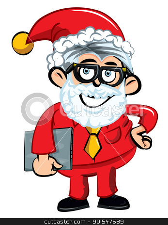 To use this stock image in your creative project, please select the size you need over to the right and click the "Add to Cart" button.
Your downloaded image will come with the Cutcaster watermark removed so don’t worry about the watermark you see on this page. Cartoon Santa office worker stock vector clipart, Cartoon Santa office worker. Isolated on white by antonbrand