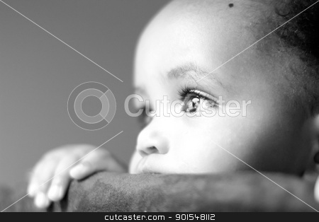 Gazing Gazing stock photo, A little baby girl staring into the light with amusement by derejeb