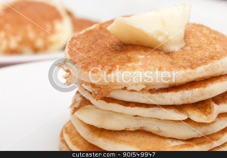 Pancakes With Butter and Maple Syrup Pancakes With Butter and Maple Syrup stock photo, Homemade Pancakes With Butter and Warm Maple Syrup by JAMDesign