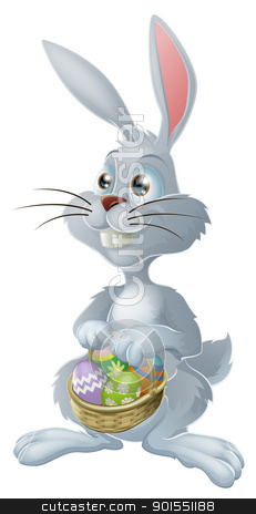 To use this stock image in your creative project, please select the size you need over to the right and click the "Add to Cart" button.
Your downloaded image will come with the Cutcaster watermark removed so don’t worry about the watermark you see on this page. Easter bunny rabbit stock vector clipart, The Easter bunny with a basket full of painted Easter eggs
by Christos Georghiou