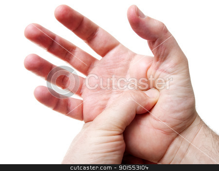 To use this stock image in your creative project, please select the size you need over to the right and click the "Add to Cart" button.
Your downloaded image will come with the Cutcaster watermark removed so don’t worry about the watermark you see on this page. Palm acupressure stock photo, Palm acupressure treatment isolated on a white background. by Sinisa Botas