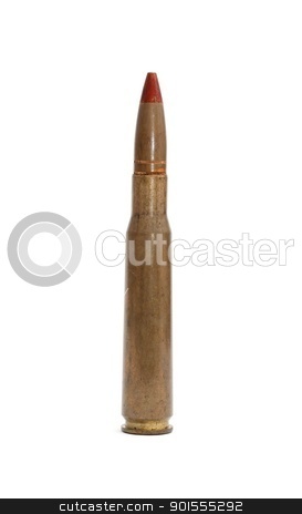 Browning BMG M17 red-tipped tracer cartridge isolated Browning BMG M17 red-tipped tracer cartridge isolated stock photo, Browning BMG M17 red-tipped tracer cartridge isolated on white by Shlomo Polonsky