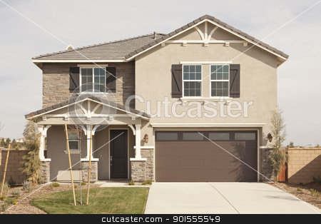 Newly Constructed Modern Home Facade Newly Constructed Modern Home Facade stock photo, A Newly Constructed Modern Home Facade and Yard. by Andy Dean